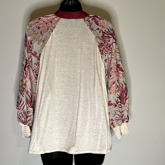 COPY - Boho Balloon Embroidered Sleeve Tunic Top - Picture 5 of 7